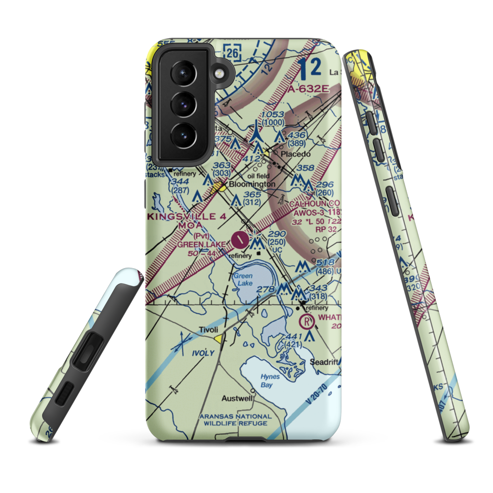 Green Lake Ranch Airport (69TX) VFR Sectional Samsung Phone Case Samsung Galaxy S21 FE model shown