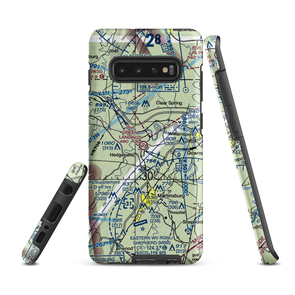 Green Landings Airport (WV22) VFR Sectional Samsung Phone Case Samsung Galaxy S10 Plus model shown