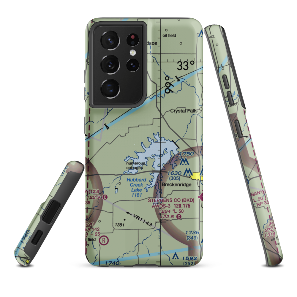 Green Ranch Airport (TX36) VFR Sectional Samsung Phone Case Samsung Galaxy S21 Plus model shown