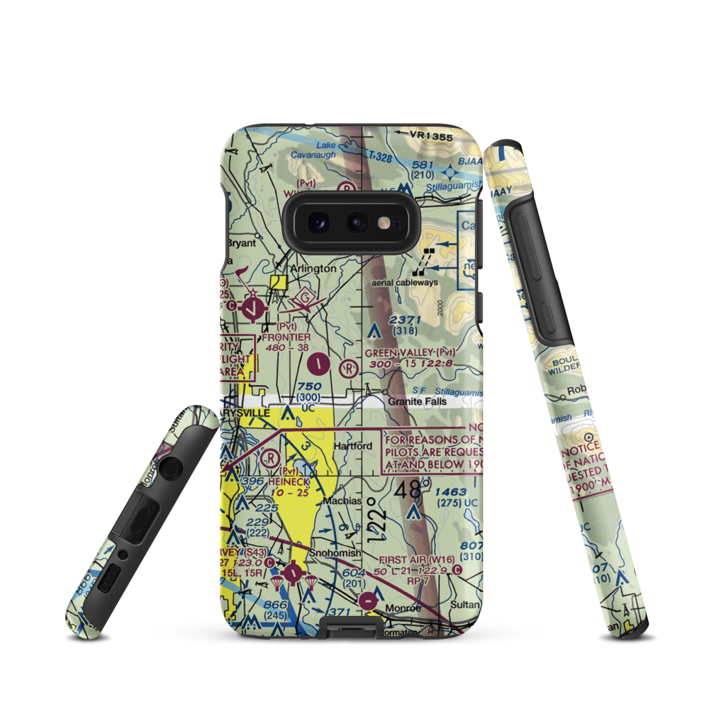 Green Valley Airfield (WA25) VFR Sectional Samsung Phone Case Samsung Galaxy S10e model shown