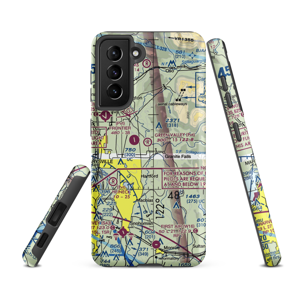 Green Valley Airfield (WA25) VFR Sectional Samsung Phone Case Samsung Galaxy S21 Ultra model shown