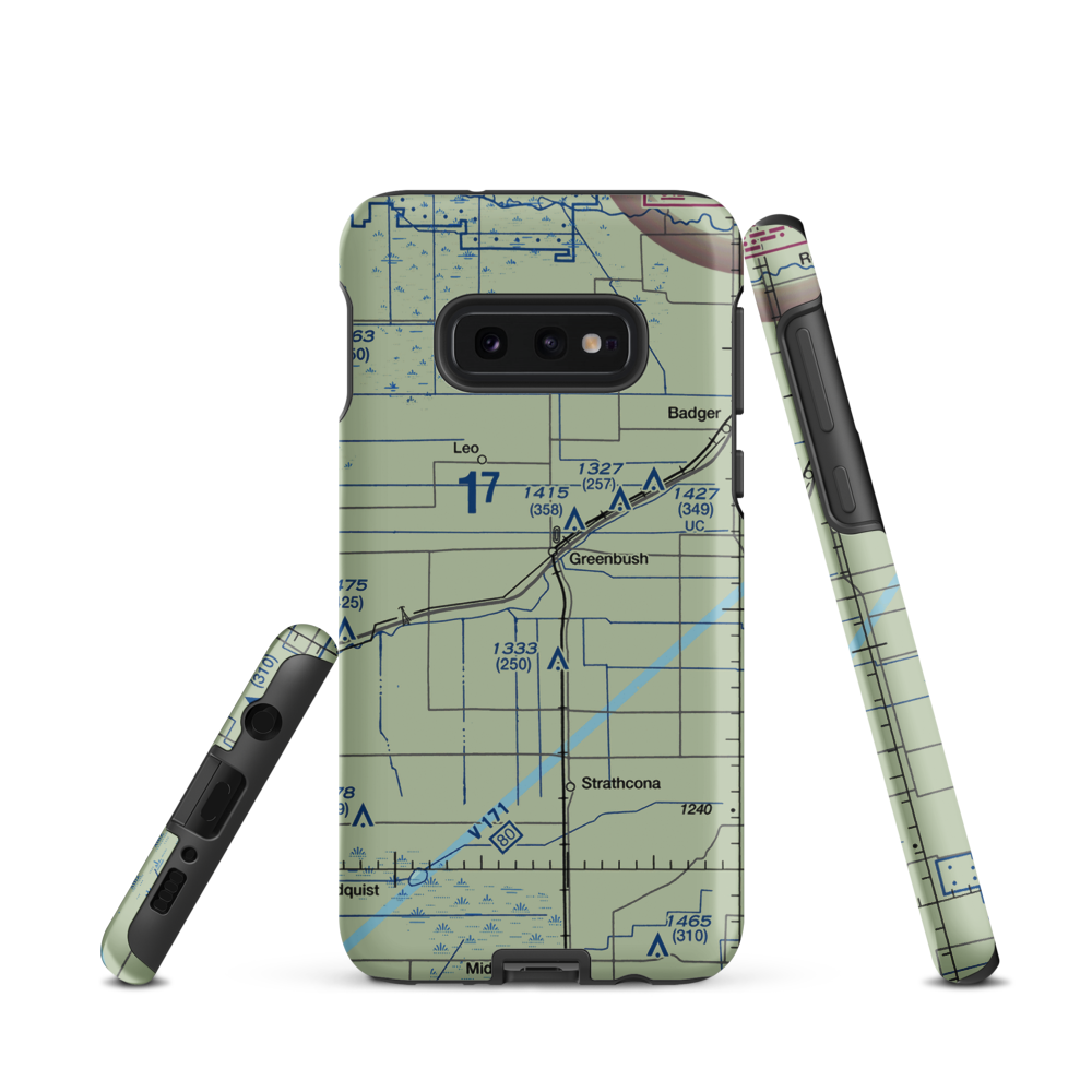 Greenbush Municipal Airport (02MN) VFR Sectional Samsung Phone Case Samsung Galaxy S10e model shown