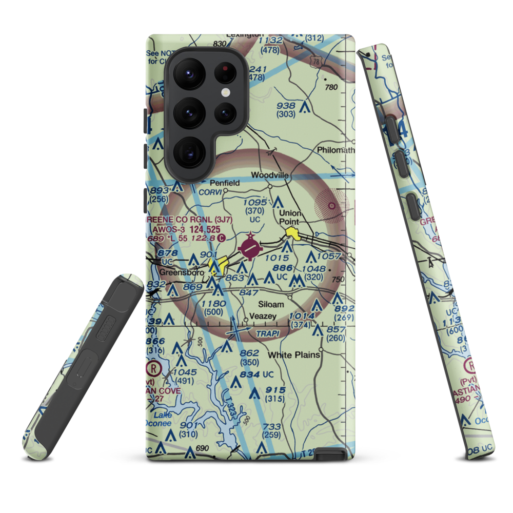 Greene County Regional Airport (3J7) VFR Sectional Samsung Phone Case Samsung Galaxy S22 Ultra model shown