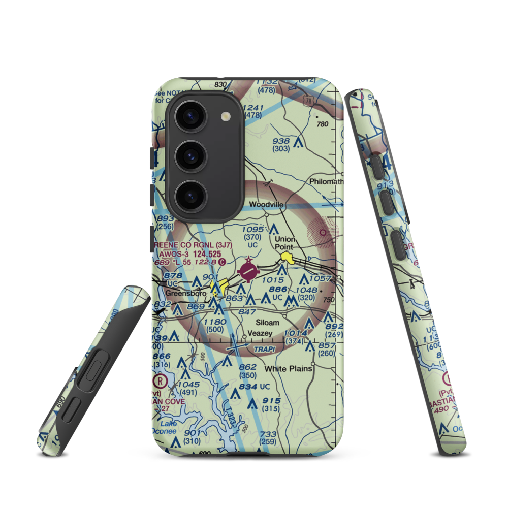 Greene County Regional Airport (3J7) VFR Sectional Samsung Phone Case Samsung Galaxy S23 model shown