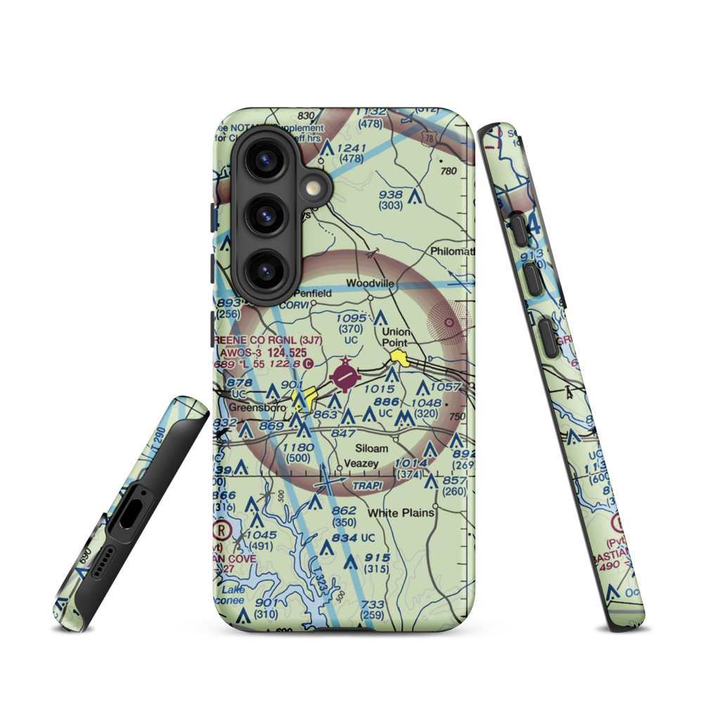 Greene County Regional Airport (3J7) VFR Sectional Samsung Phone Case Samsung Galaxy S24 model shown