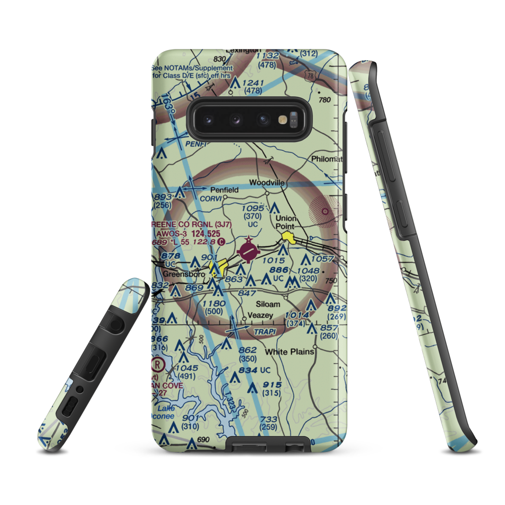 Greene County Regional Airport (3J7) VFR Sectional Samsung Phone Case Samsung Galaxy S10 Plus model shown