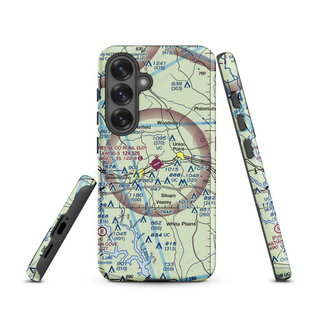 Greene County Regional Airport (3J7) VFR Sectional Samsung Phone Case Samsung Galaxy S25 model shown