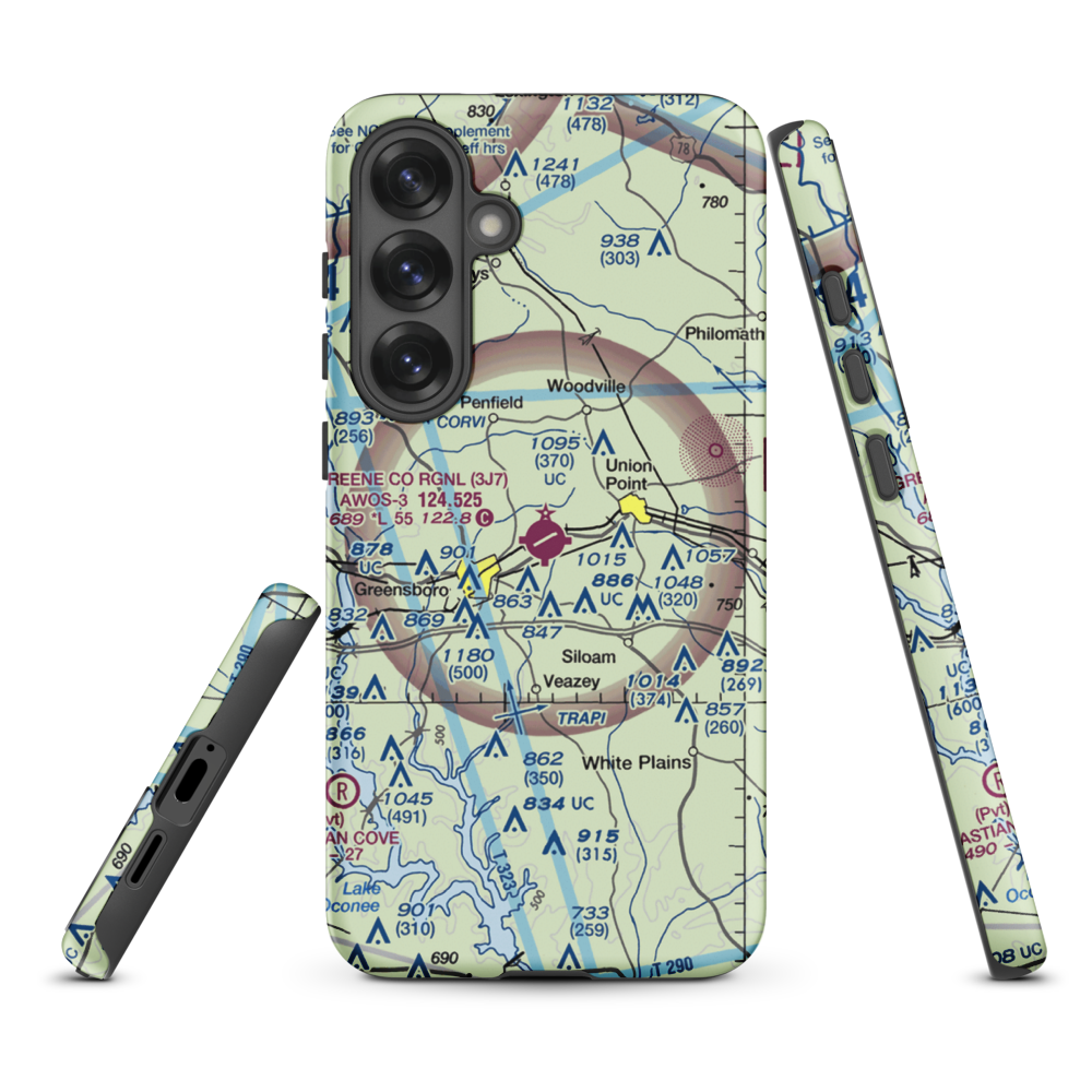 Greene County Regional Airport (3J7) VFR Sectional Samsung Phone Case Samsung Galaxy S25 Plus model shown