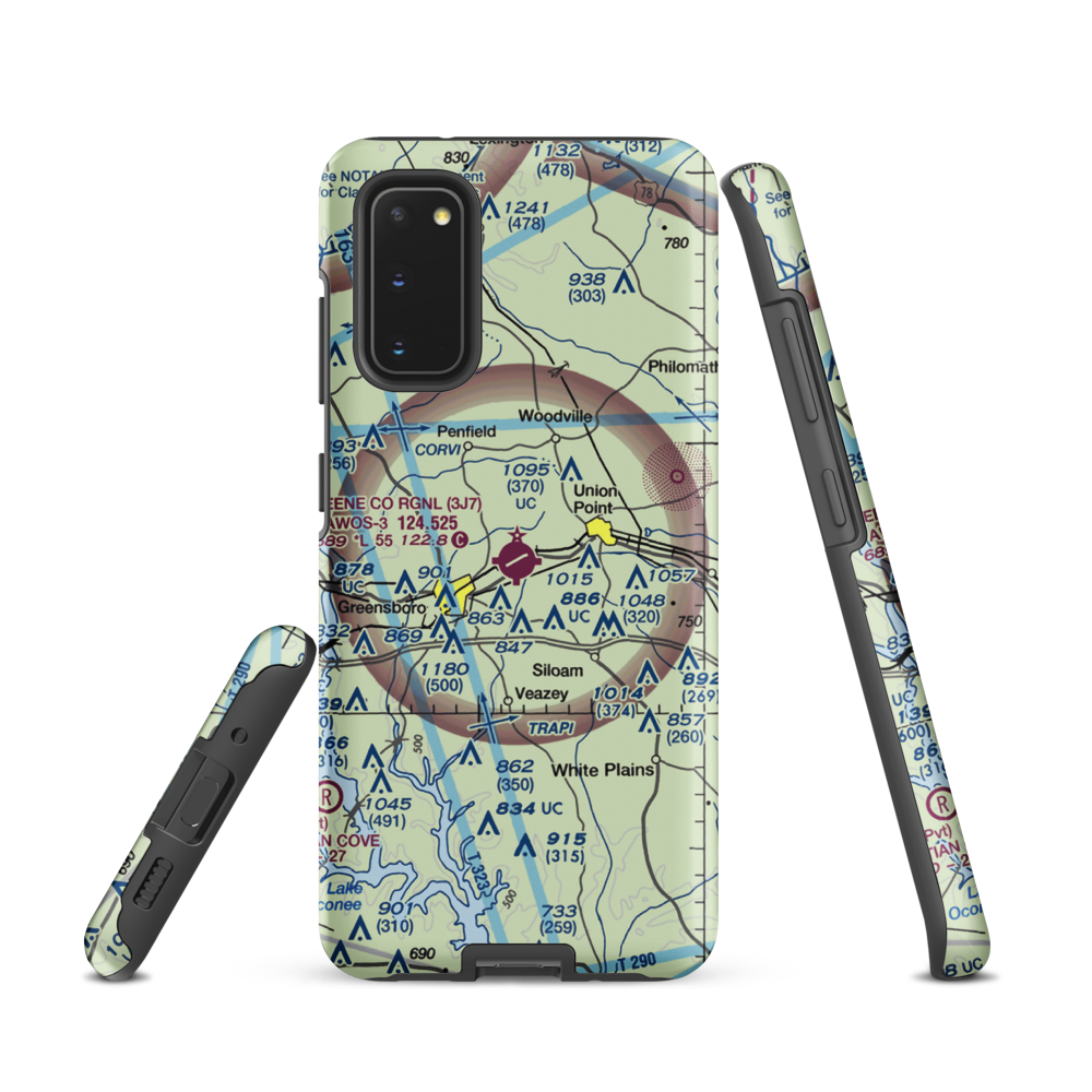 Greene County Regional Airport (3J7) VFR Sectional Samsung Phone Case Samsung Galaxy S20 model shown