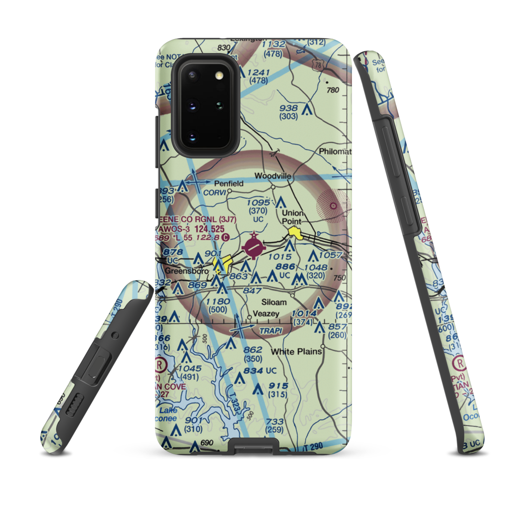 Greene County Regional Airport (3J7) VFR Sectional Samsung Phone Case Samsung Galaxy S20 Plus model shown