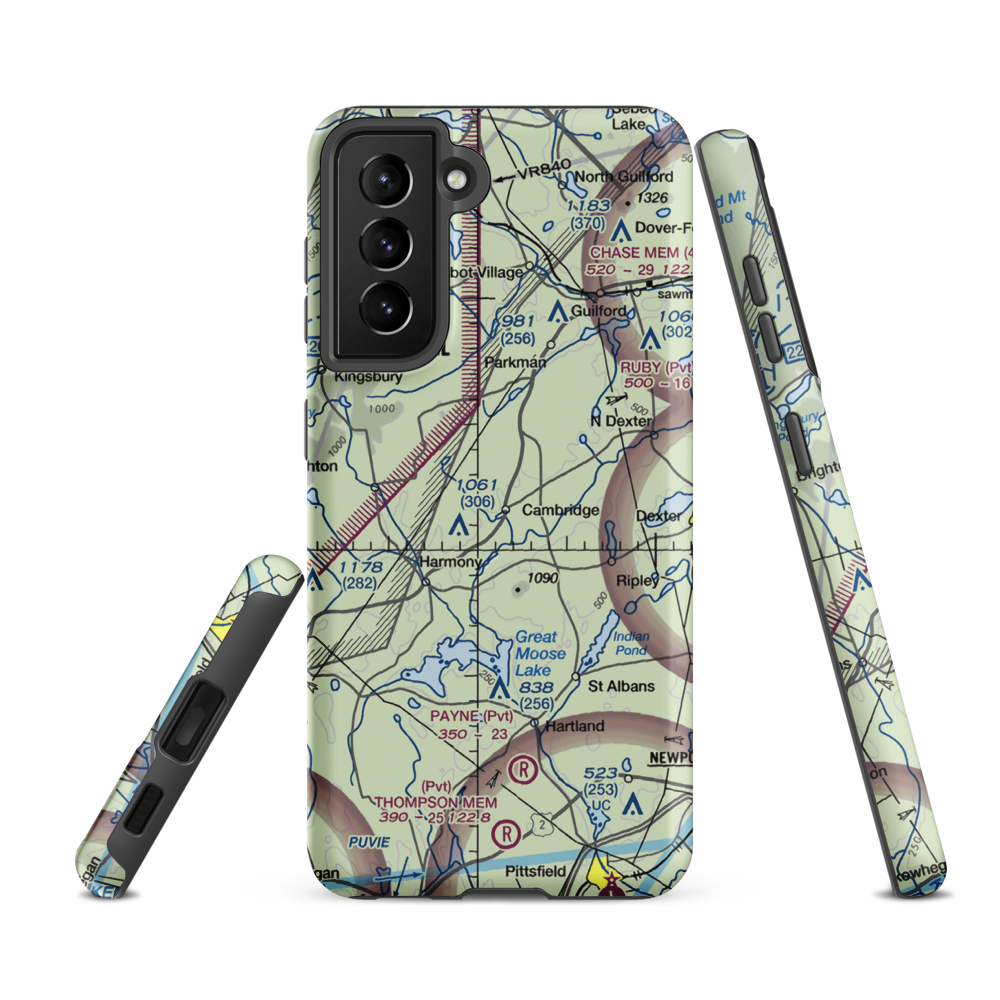 Greenfield Hill Airport (ME70) VFR Sectional Samsung Phone Case Samsung Galaxy S21 FE model shown