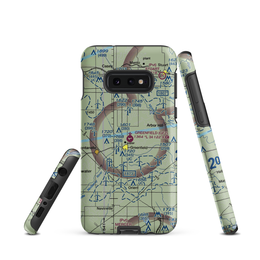 Greenfield Municipal Airport (GFZ) VFR Sectional Samsung Phone Case Samsung Galaxy S10 Plus model shown