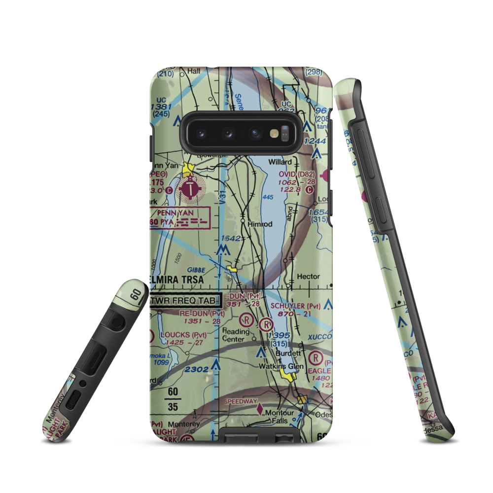 Greenlawn Farm Airport (38NY) VFR Sectional Samsung Phone Case Samsung Galaxy S10 model shown