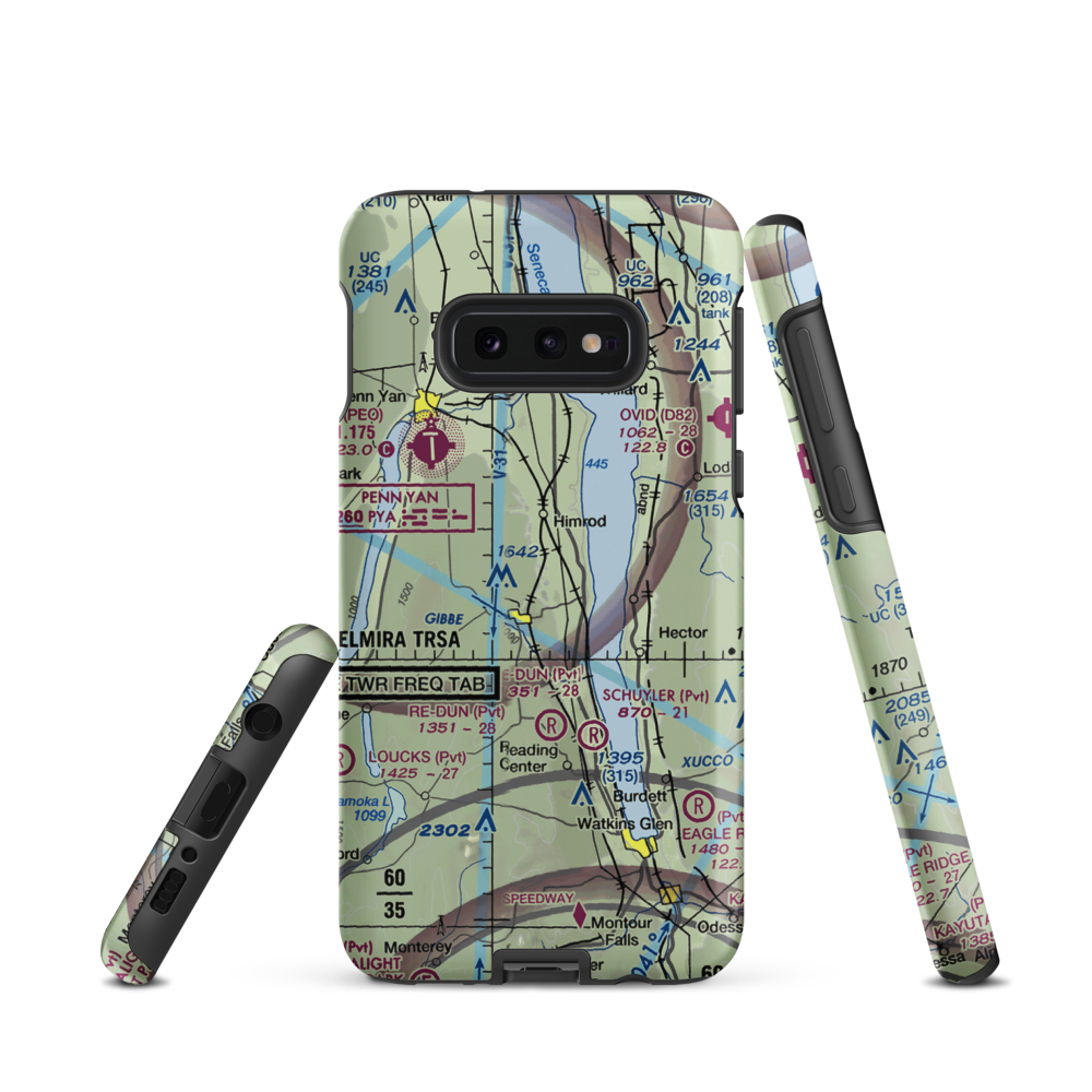 Greenlawn Farm Airport (38NY) VFR Sectional Samsung Phone Case Samsung Galaxy S10e model shown