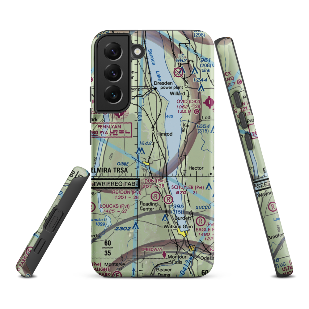 Greenlawn Farm Airport (38NY) VFR Sectional Samsung Phone Case Samsung Galaxy S22 Plus model shown