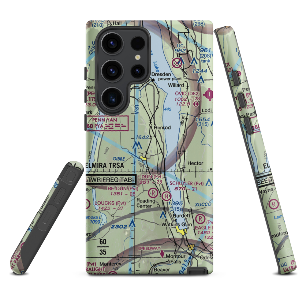 Greenlawn Farm Airport (38NY) VFR Sectional Samsung Phone Case Samsung Galaxy S23 Ultra model shown