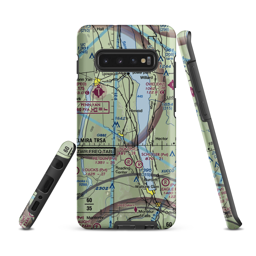 Greenlawn Farm Airport (38NY) VFR Sectional Samsung Phone Case Samsung Galaxy S10 Plus model shown