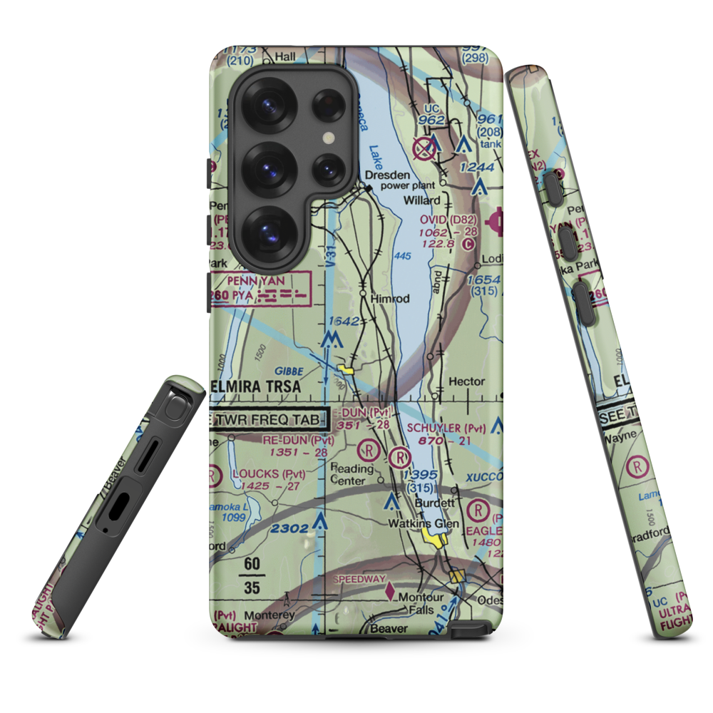 Greenlawn Farm Airport (38NY) VFR Sectional Samsung Phone Case Samsung Galaxy S25 Ultra model shown