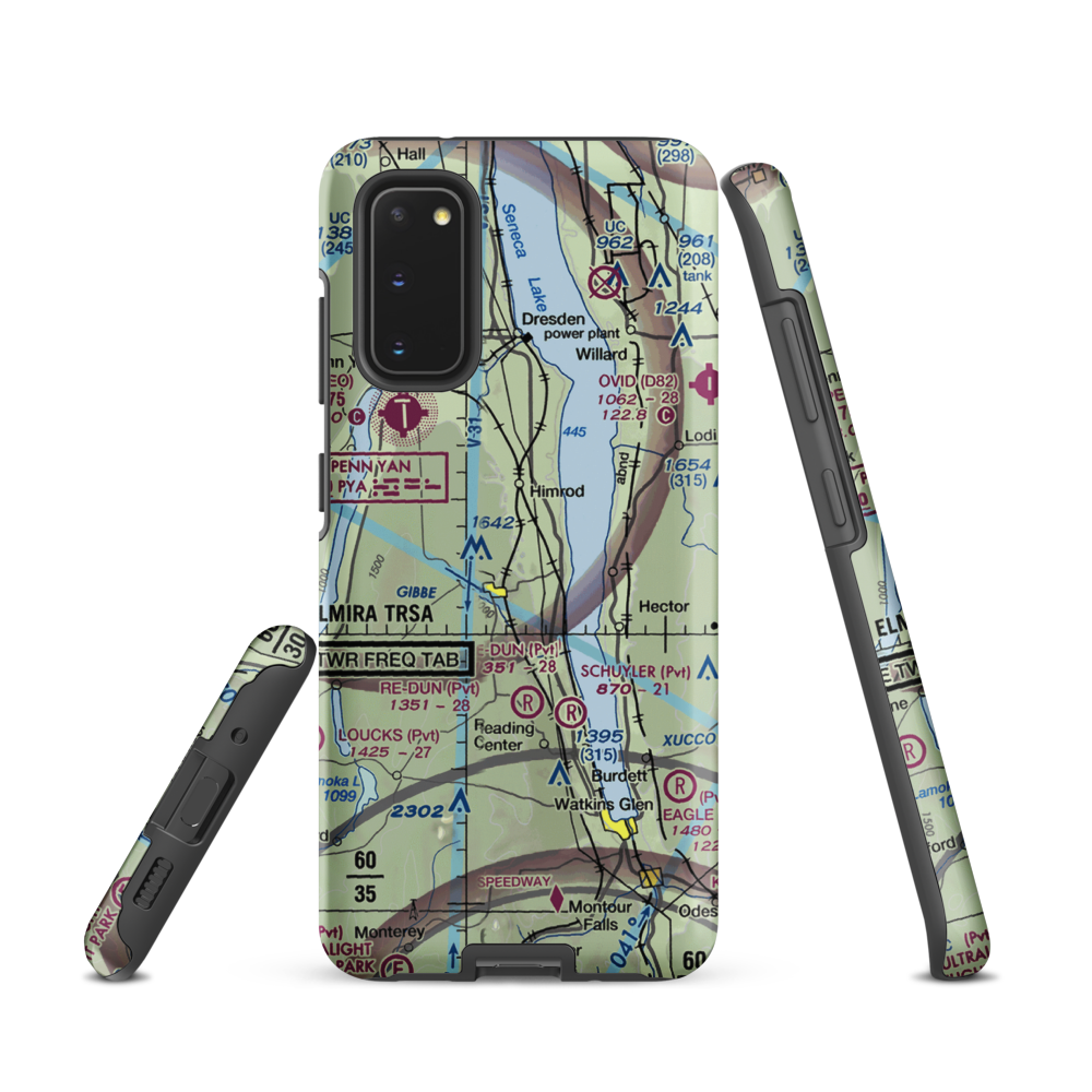 Greenlawn Farm Airport (38NY) VFR Sectional Samsung Phone Case Samsung Galaxy S20 model shown