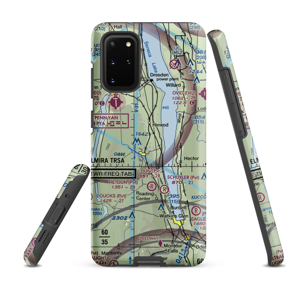 Greenlawn Farm Airport (38NY) VFR Sectional Samsung Phone Case Samsung Galaxy S20 Plus model shown