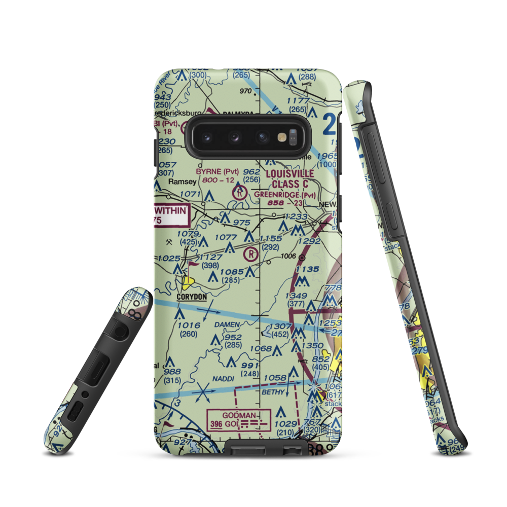 Greenridge RLA Restricted Landing Area (IN14) VFR Sectional Samsung Phone Case Samsung Galaxy S10 model shown