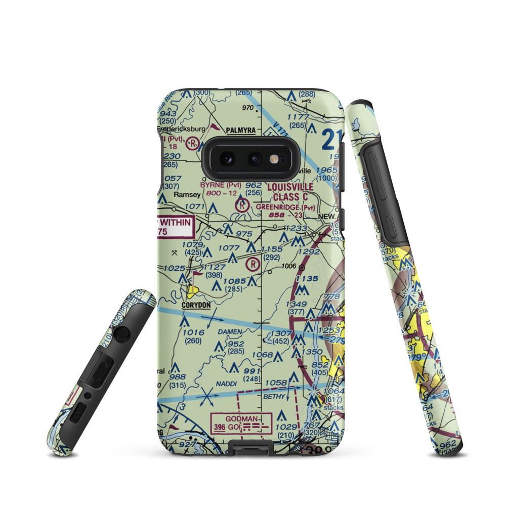 Greenridge RLA Restricted Landing Area (IN14) VFR Sectional Samsung Phone Case Samsung Galaxy S10 Plus model shown