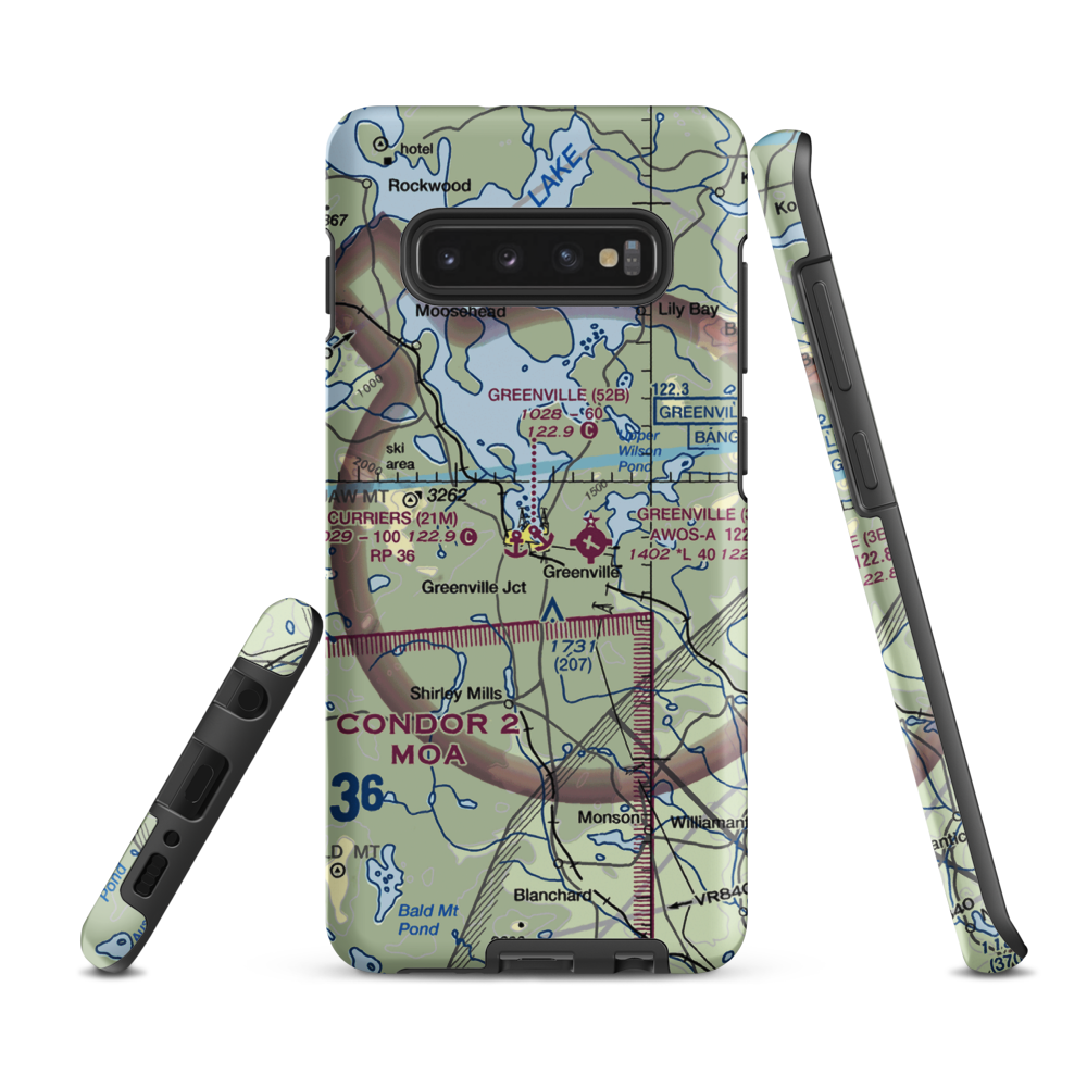 Greenville Forestry Seaplane Base (ME30) VFR Sectional Samsung Phone Case Samsung Galaxy S10 Plus model shown
