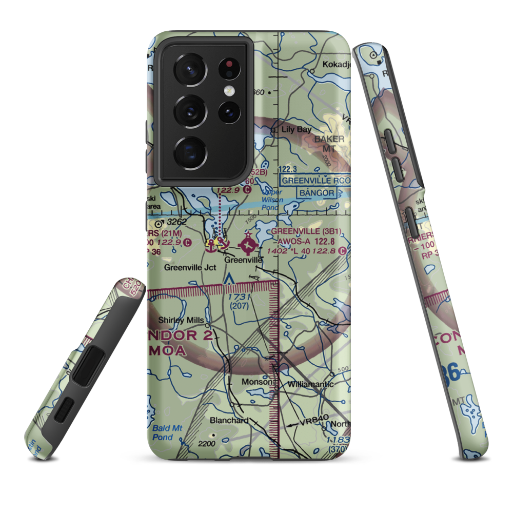 Greenville Municipal Airport (3B1) VFR Sectional Samsung Phone Case Samsung Galaxy S21 Plus model shown