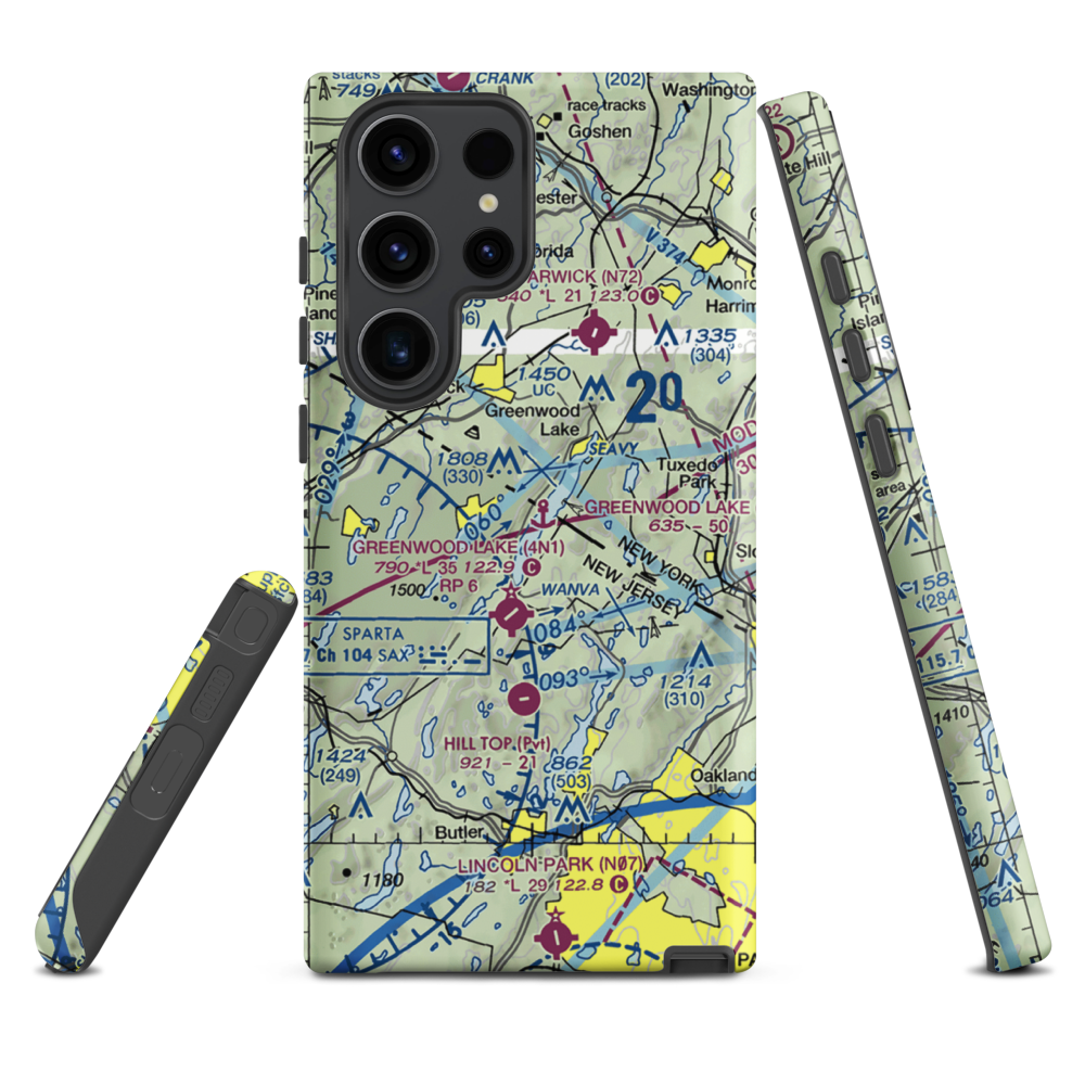 Greenwood Lake Seaplane Base (6NJ7) VFR Sectional Samsung Phone Case Samsung Galaxy S23 Ultra model shown