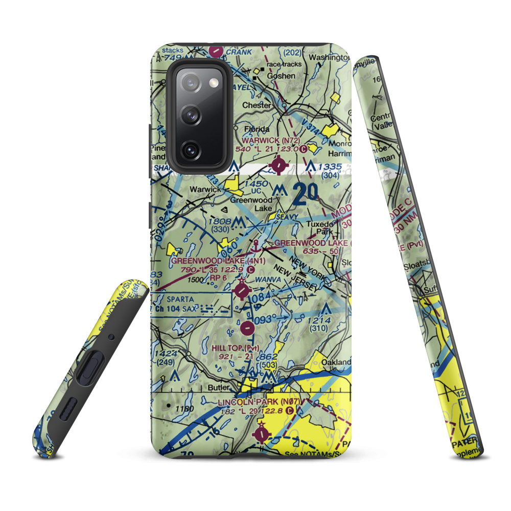Greenwood Lake Seaplane Base (6NJ7) VFR Sectional Samsung Phone Case Samsung Galaxy S20 FE model shown
