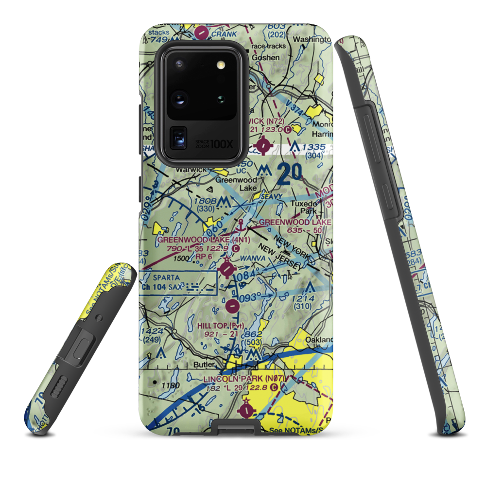 Greenwood Lake Seaplane Base (6NJ7) VFR Sectional Samsung Phone Case Samsung Galaxy S20 Ultra model shown