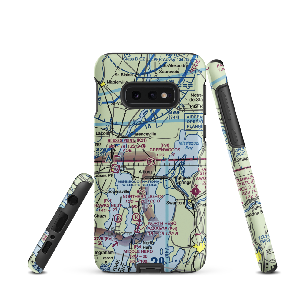 Greenwoods Airfield (VT38) VFR Sectional Samsung Phone Case Samsung Galaxy S10 Plus model shown
