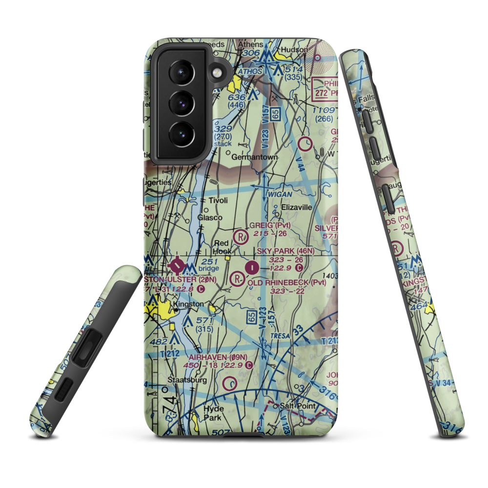 Greig Farm Airport (9NK4) VFR Sectional Samsung Phone Case Samsung Galaxy S21 Plus model shown