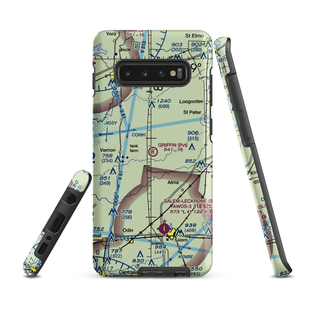 Griffin Airport (0IL2) VFR Sectional Samsung Phone Case Samsung Galaxy S10 Plus model shown