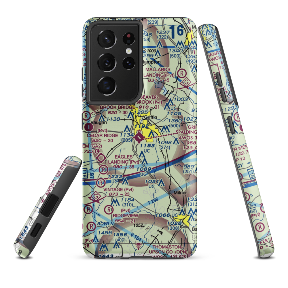 Griffin Spalding County Airport (6A2) VFR Sectional Samsung Phone Case Samsung Galaxy S21 Ultra model shown