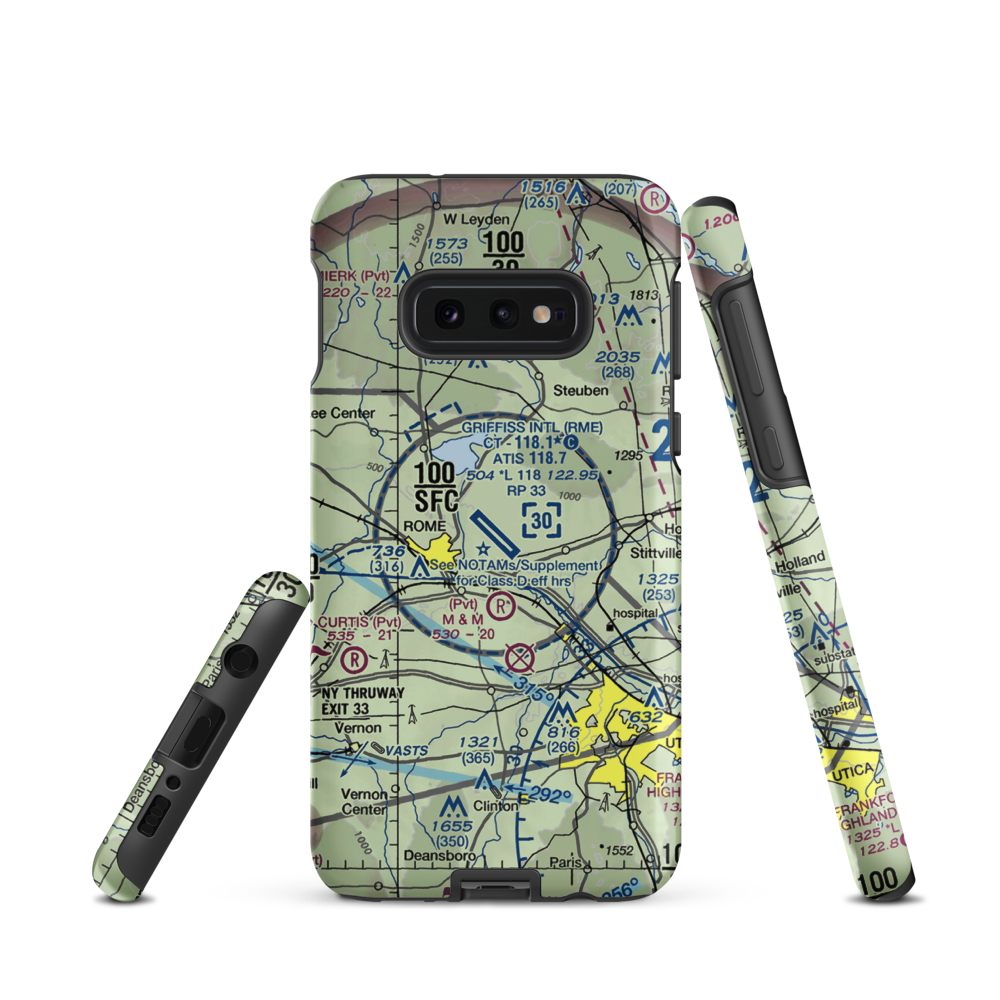 Griffiss International Airport (RME) VFR Sectional Samsung Phone Case Samsung Galaxy S10e model shown