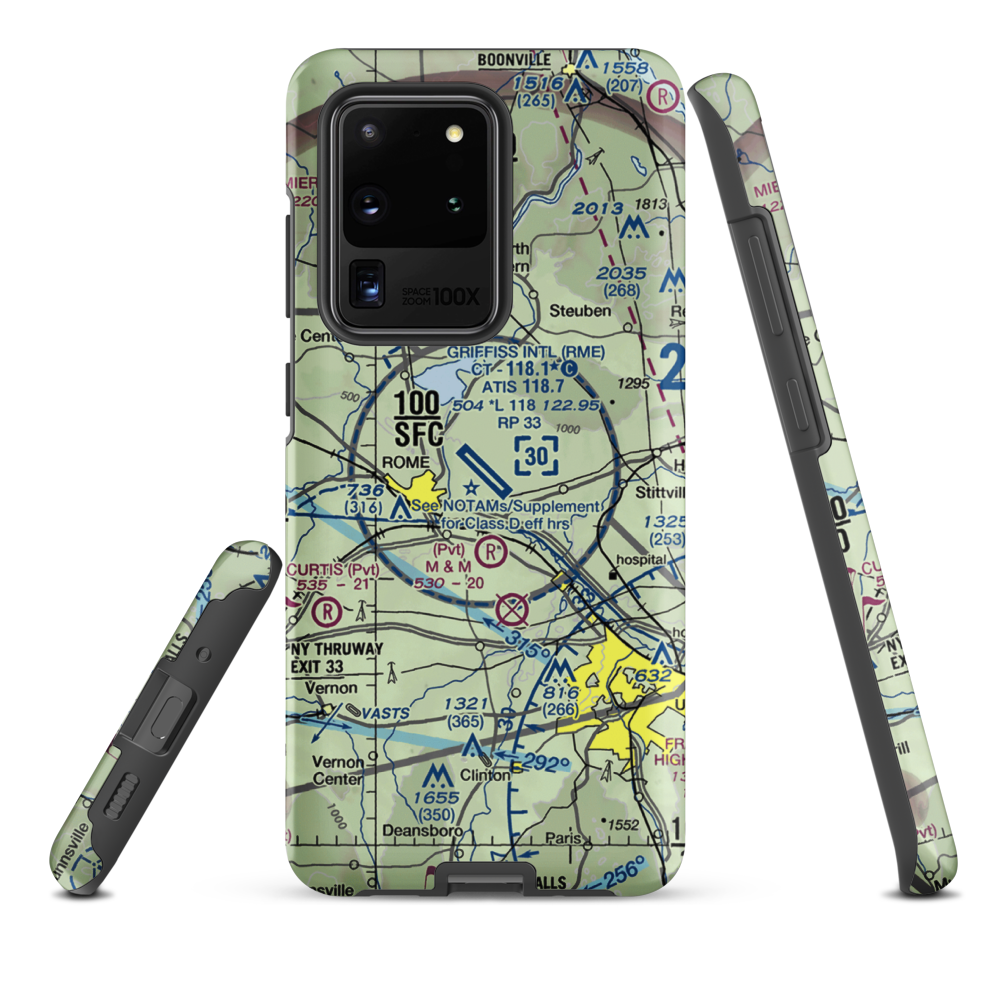 Griffiss International Airport (RME) VFR Sectional Samsung Phone Case Samsung Galaxy S20 Ultra model shown