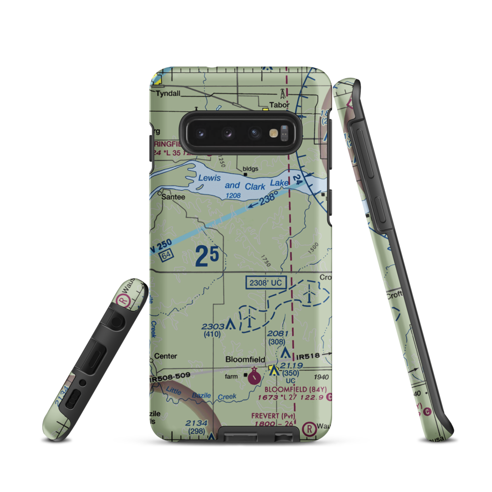 Grimm Farm Airport (31NE) VFR Sectional Samsung Phone Case Samsung Galaxy S10 model shown