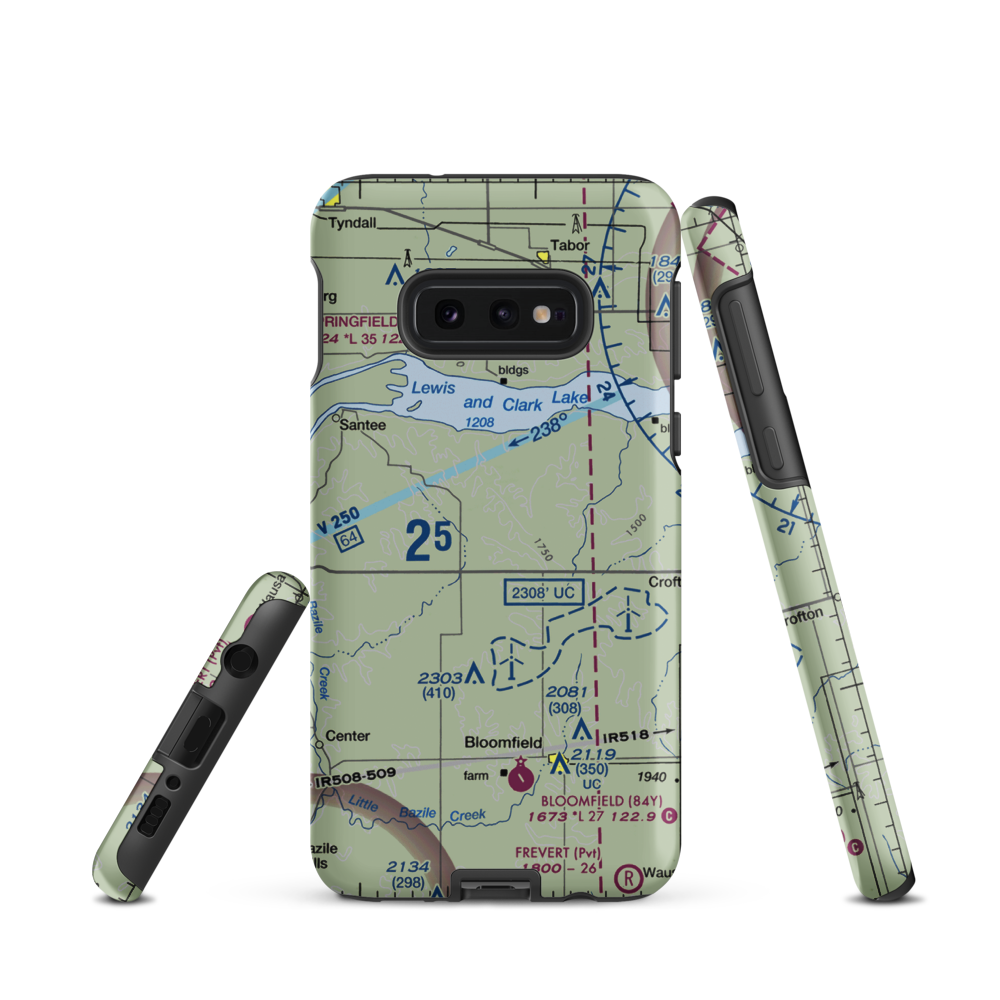 Grimm Farm Airport (31NE) VFR Sectional Samsung Phone Case Samsung Galaxy S10e model shown