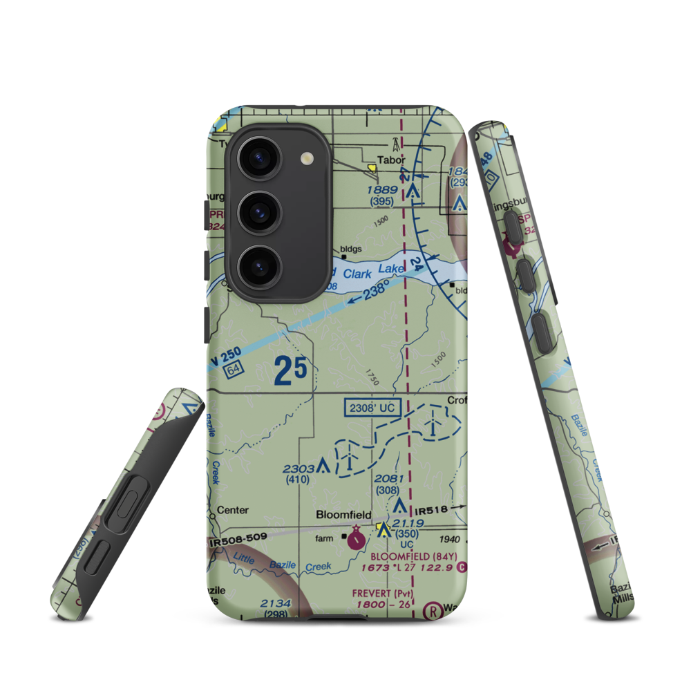 Grimm Farm Airport (31NE) VFR Sectional Samsung Phone Case Samsung Galaxy S23 model shown