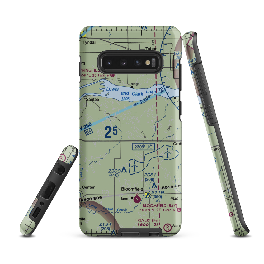 Grimm Farm Airport (31NE) VFR Sectional Samsung Phone Case Samsung Galaxy S10 Plus model shown