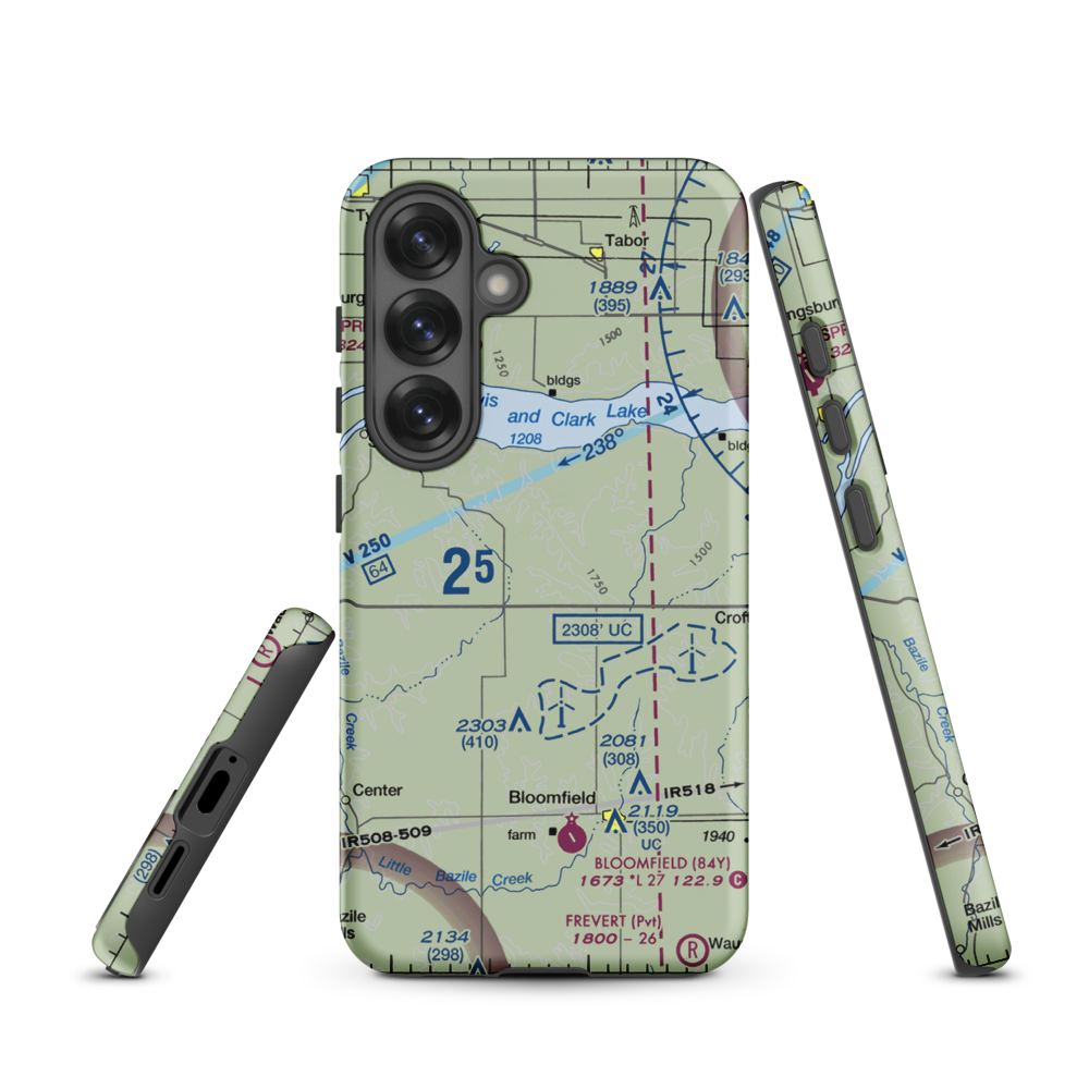 Grimm Farm Airport (31NE) VFR Sectional Samsung Phone Case Samsung Galaxy S25 model shown