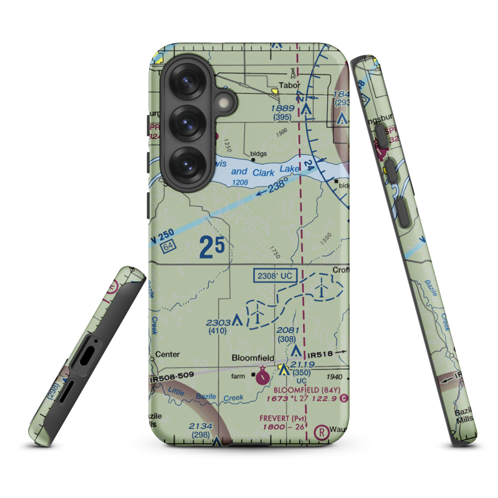 Grimm Farm Airport (31NE) VFR Sectional Samsung Phone Case Samsung Galaxy S25 Plus model shown