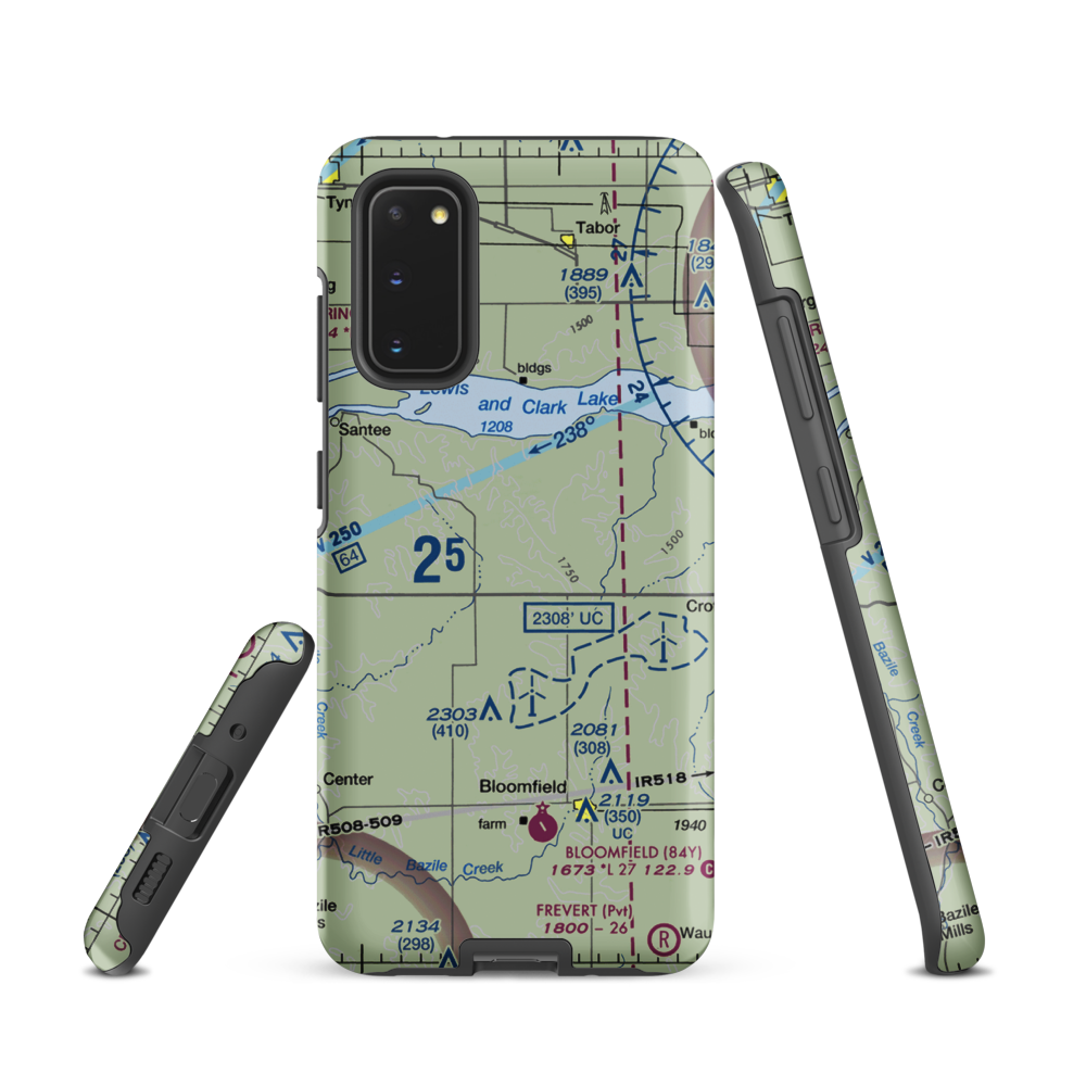 Grimm Farm Airport (31NE) VFR Sectional Samsung Phone Case Samsung Galaxy S20 model shown