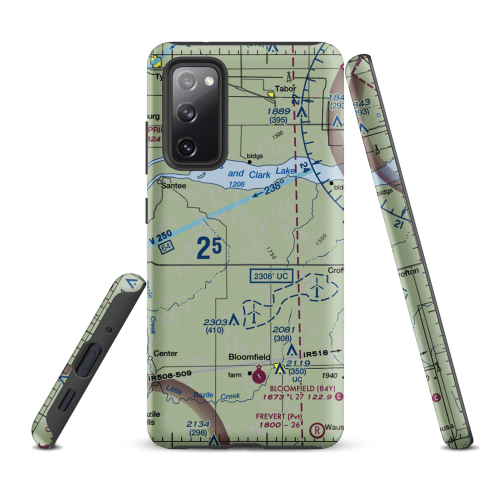 Grimm Farm Airport (31NE) VFR Sectional Samsung Phone Case Samsung Galaxy S20 FE model shown