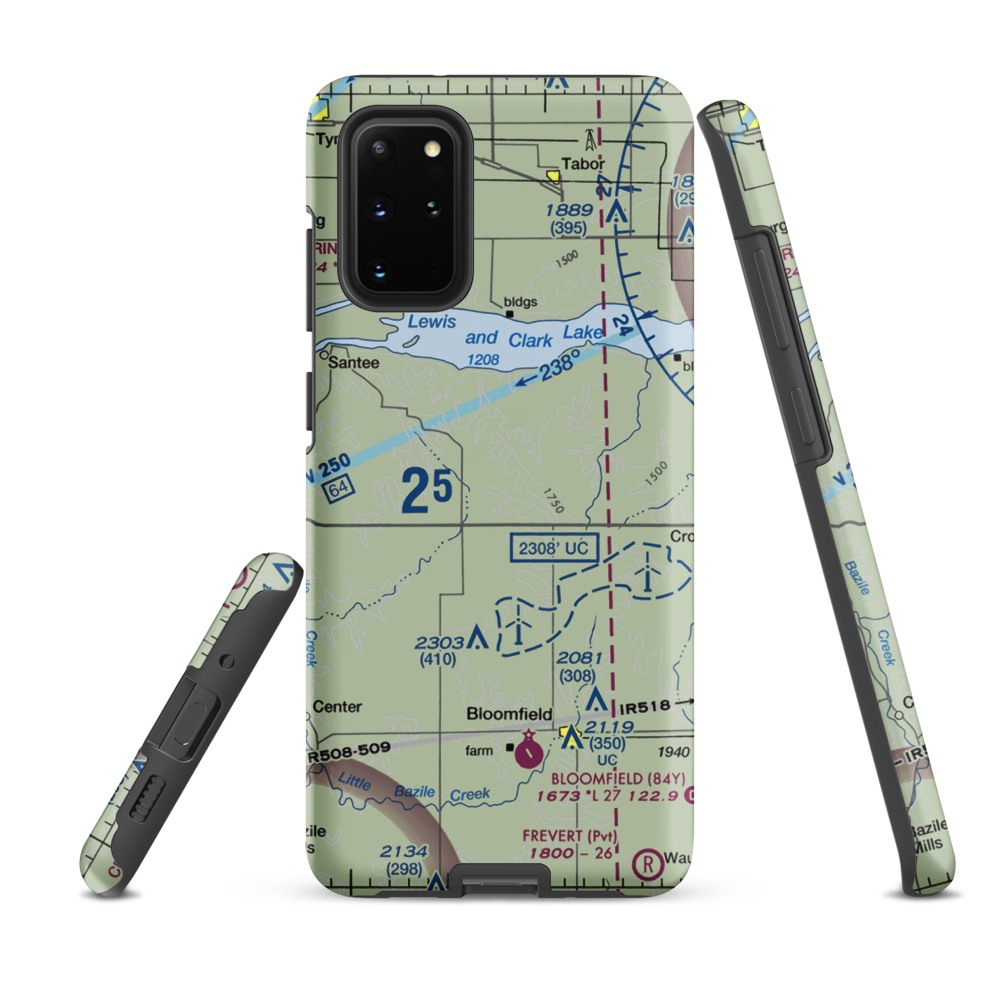 Grimm Farm Airport (31NE) VFR Sectional Samsung Phone Case Samsung Galaxy S20 Plus model shown