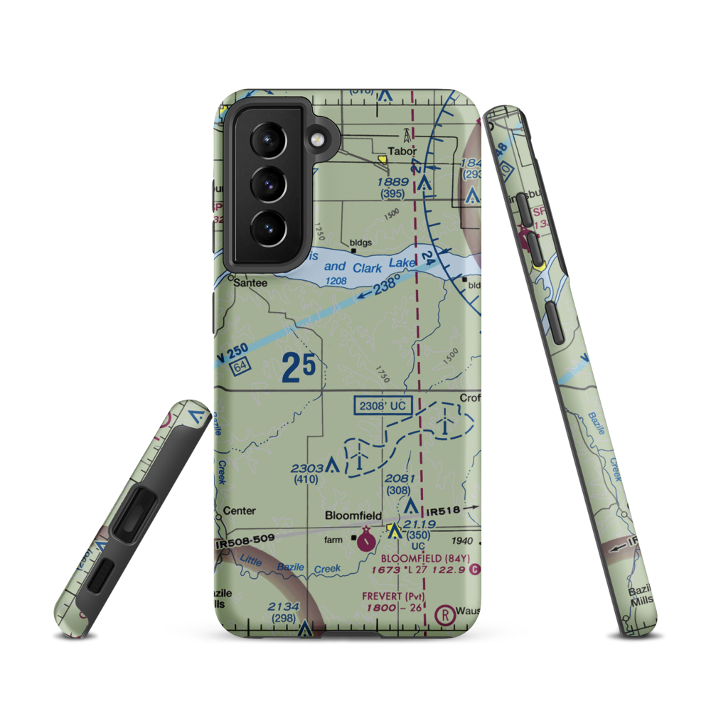 Grimm Farm Airport (31NE) VFR Sectional Samsung Phone Case Samsung Galaxy S21 model shown