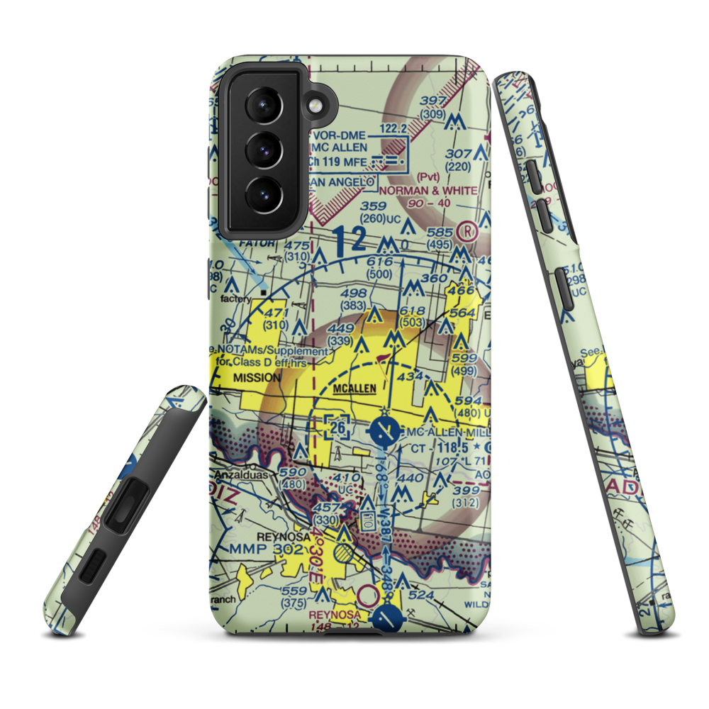 Gross Private Airport (US-0143) VFR Sectional Samsung Phone Case Samsung Galaxy S21 FE model shown