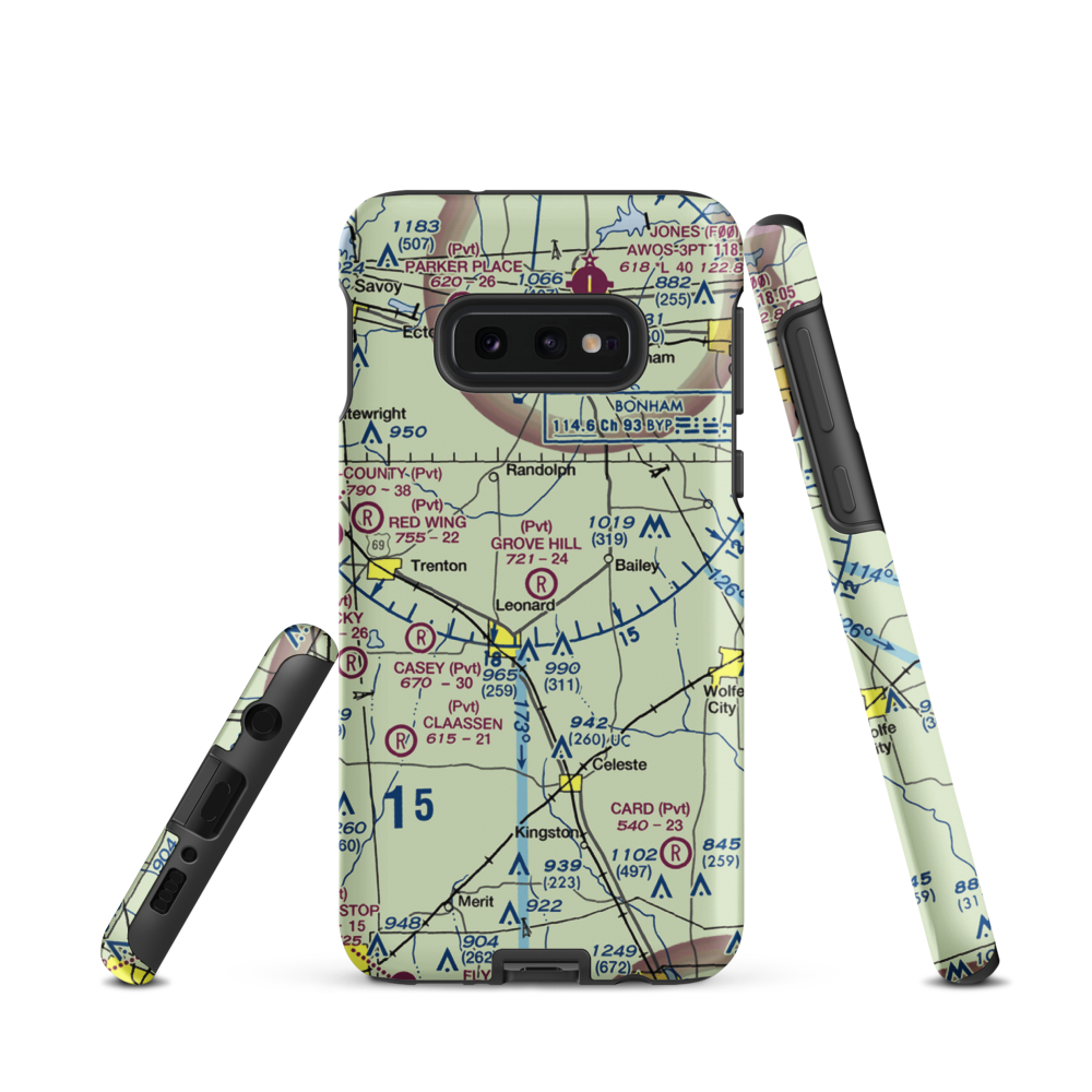 Grove Hill Airport (5TX2) VFR Sectional Samsung Phone Case Samsung Galaxy S10 Plus model shown