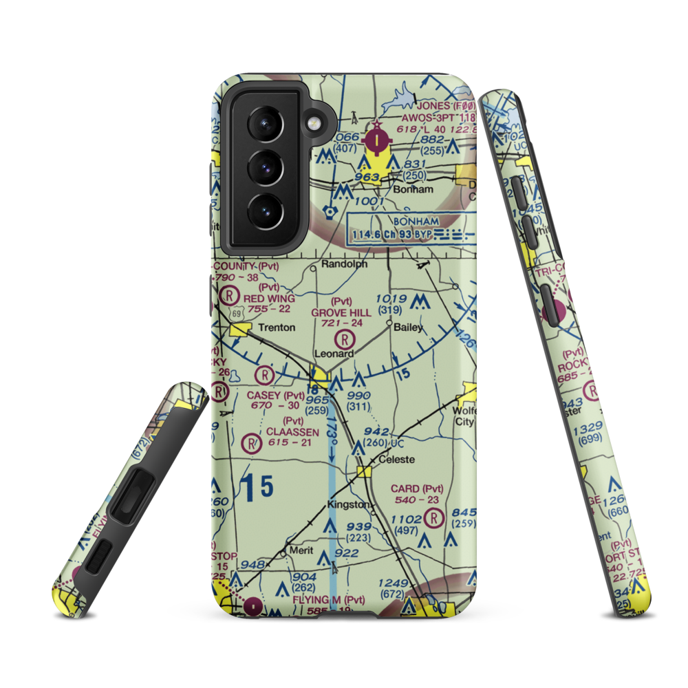 Grove Hill Airport (5TX2) VFR Sectional Samsung Phone Case Samsung Galaxy S21 FE model shown